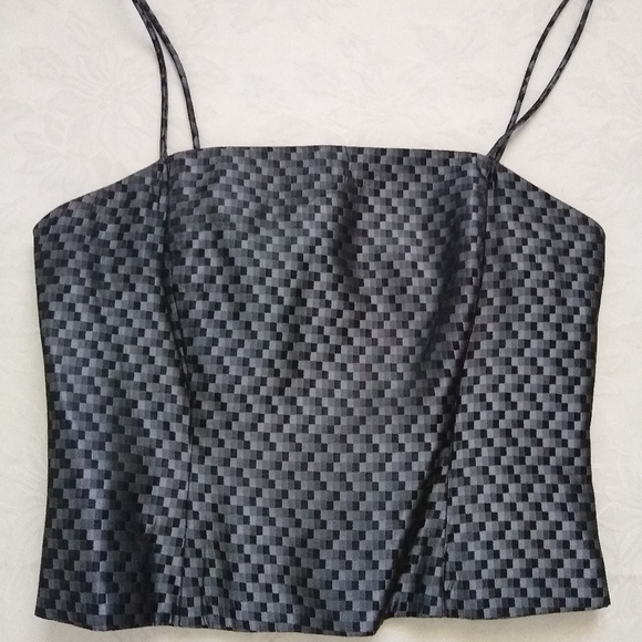 3 items JS Collections taffeta checks maxi skirt long sleeves jacket corset top - Picture 9 of 14